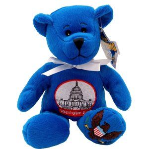 Washington DC Teddy Bear Plush Stuffed Animal Blue The Petting Zoo Souvenir 1994